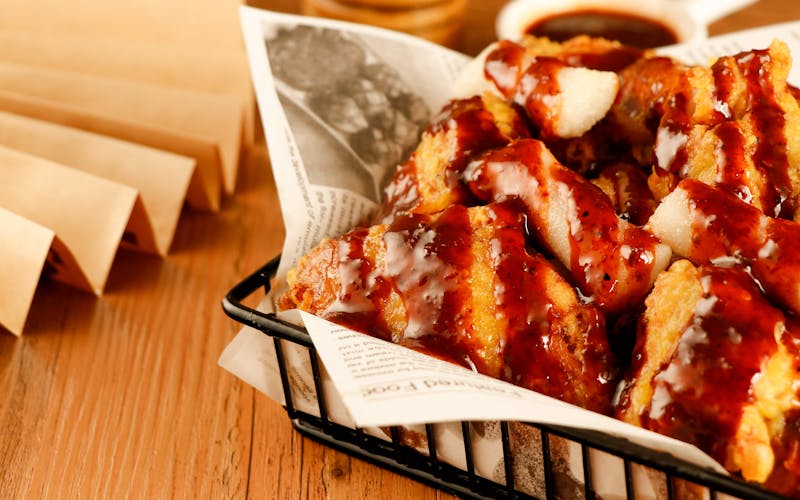 Nashville-style hot chicken quarter from Hangry Joe's